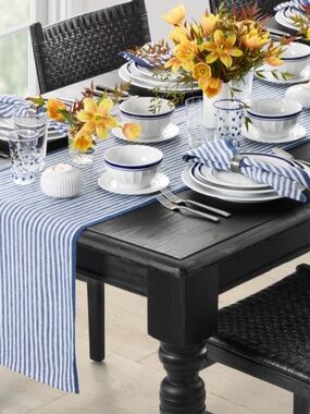 Williams Sonoma “Ticking Stripe “Table Runner